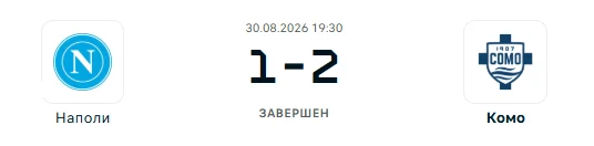 Наполи - Комо результат матча