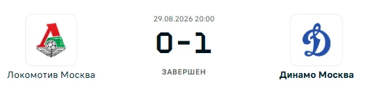 Локомотив Москва - Динамо Москва результат матча