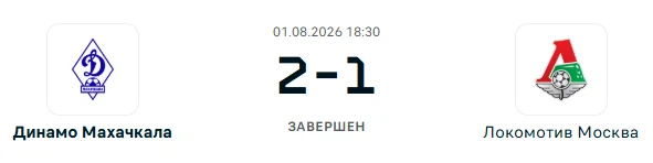 Динамо Махачкала - Локомотив Москва результат матча