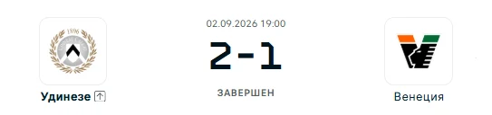 Удинезе - Венеция результат матча