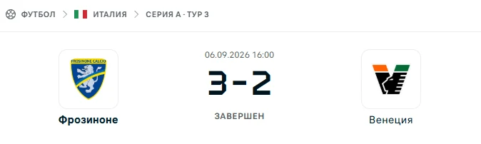Фрозиноне - Венеция результат матча