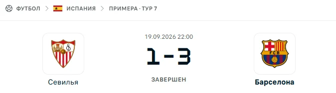 Севилья - Барселона результат матча