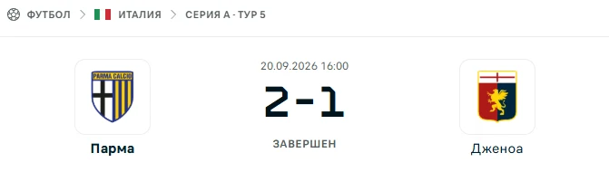 Парма - Дженоа результат матча