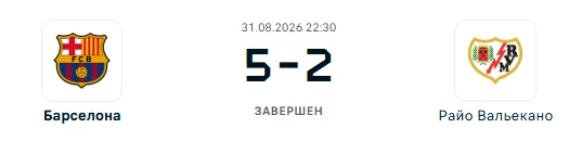 Барселона - Райо Вальекано результат матча