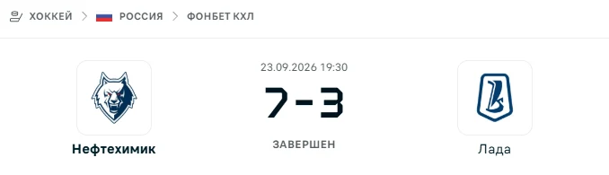 Нефтехимик - Лада результат матча