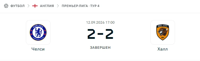 Челси - Халл Сити результат матча