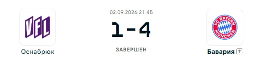 Оснабрюк - Бавария результат матча