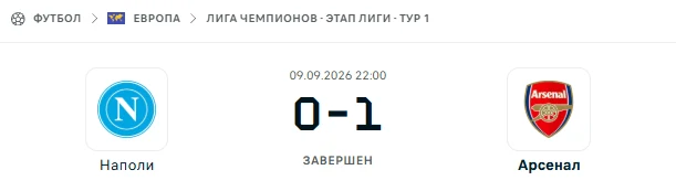Наполи - Арсенал Лондон результат матча
