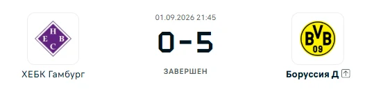 ХЕБК Гамбург - Боруссия Дортмунд результат матча