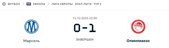 Марсель - Олимпиакос результат матча