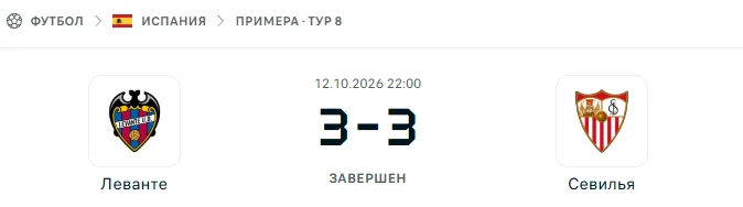 Леванте - Севилья результат матча