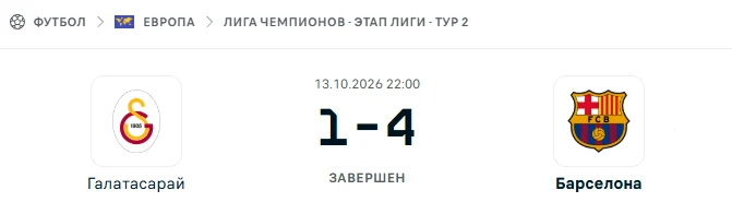 Галатасарай - Барселона результат матча