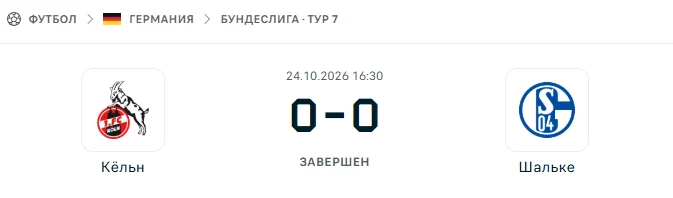 Кёльн - Шальке результат матча