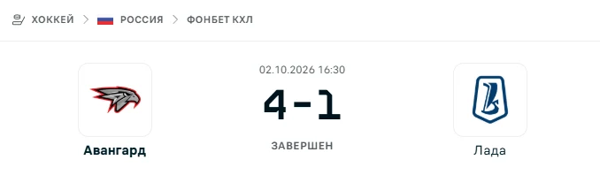 Авангард - Лада результат матча