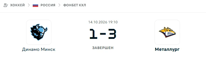 Динамо Минск - Металлург результат матча