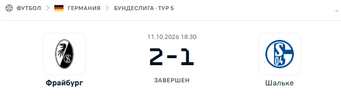 Фрайбург - Шальке результат матча