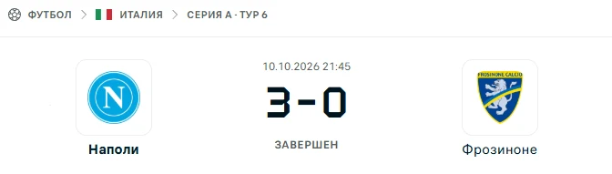 Наполи - Фрозиноне результат матча