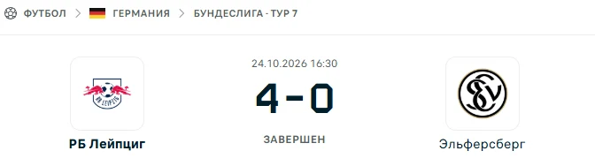 РБ Лейпциг - Эльферсберг результат матча