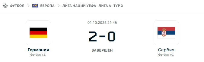 Германия - Сербия результат матча